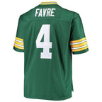 GB.Packers #4 Brett Favre Mitchell & Ness Green Big & Tall Retired Player Replica Stitched Football American Jersey