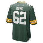 GB.Packers #62 Jacob Monk Green Game Stitched Football American Jersey
