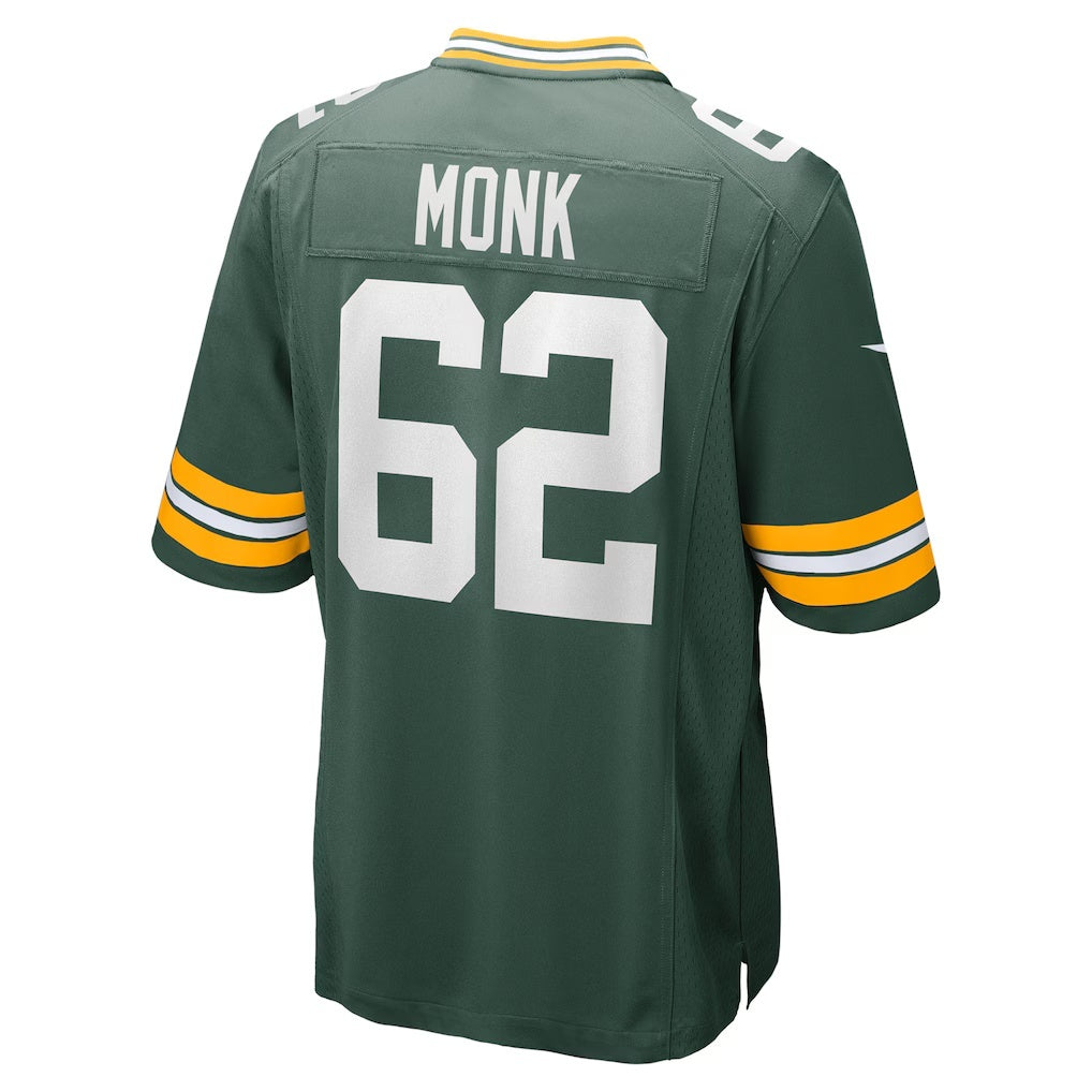 GB.Packers #62 Jacob Monk Green Game Stitched Football American Jersey