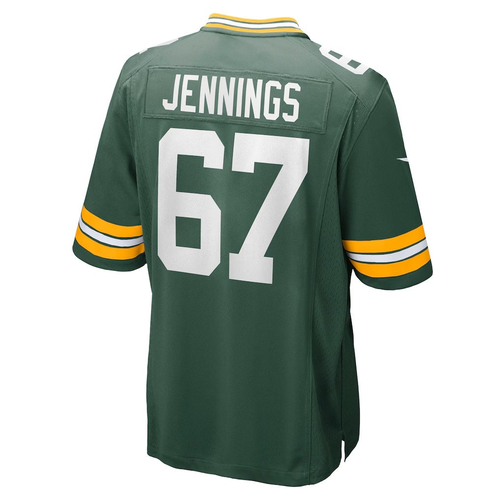 GB.Packers #67 Donovan Jennings Green Team Game Stitched Football American Jersey