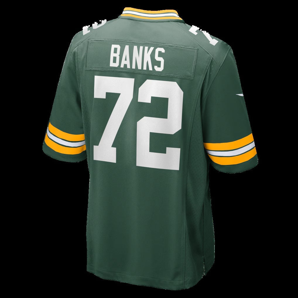 GB.Packers #72 Brant Banks Green Team Game Stitched Football American Jersey
