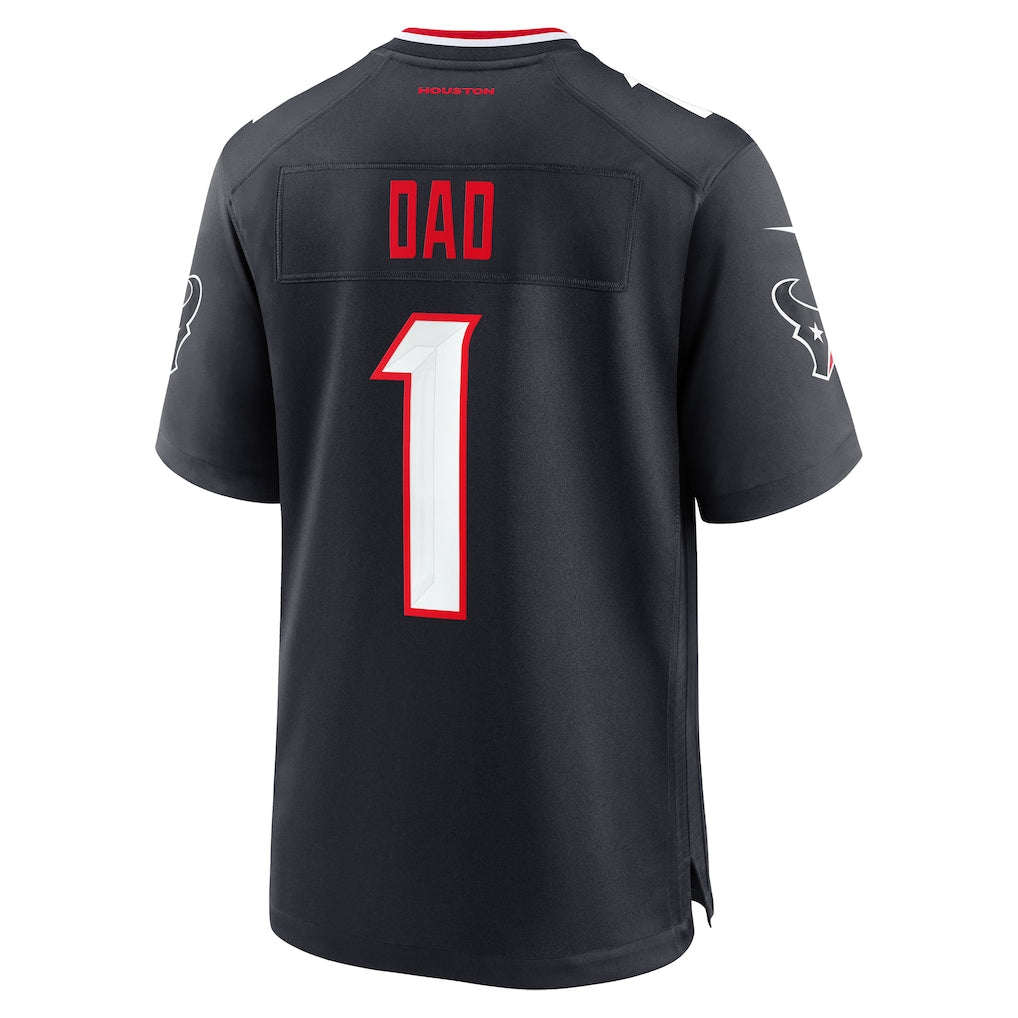 H.Texans Navy #1 Dad Game Jersey