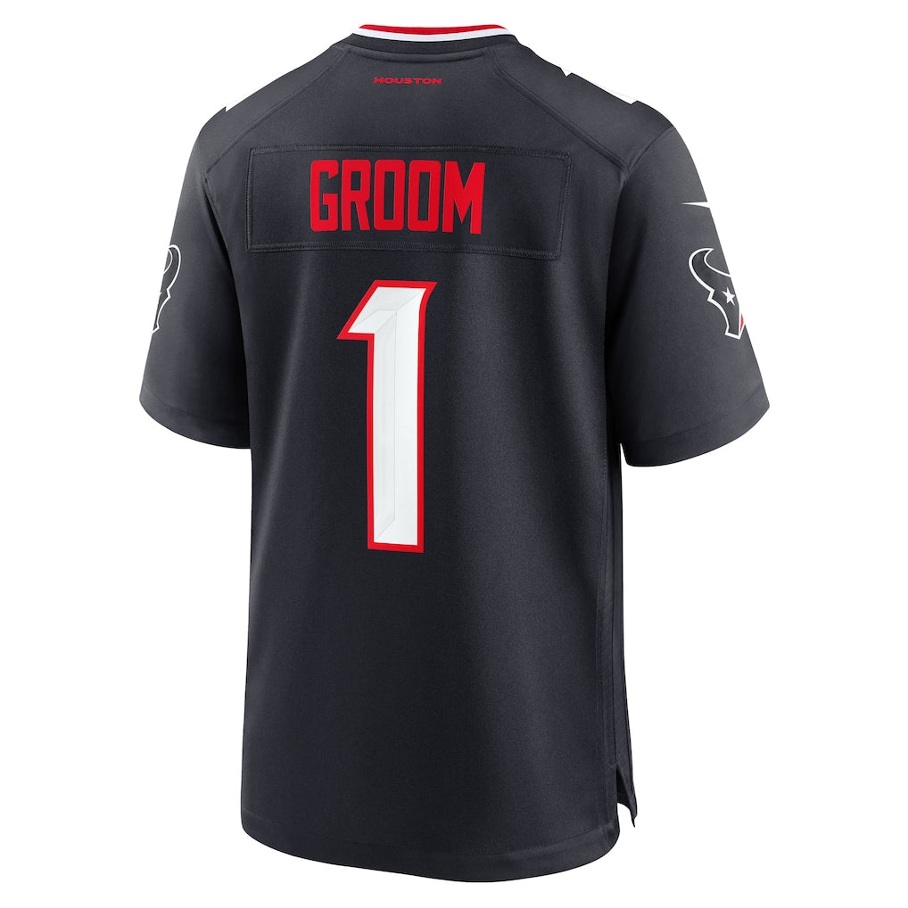 H.Texans Number #1 Groom Navy Game Jersey