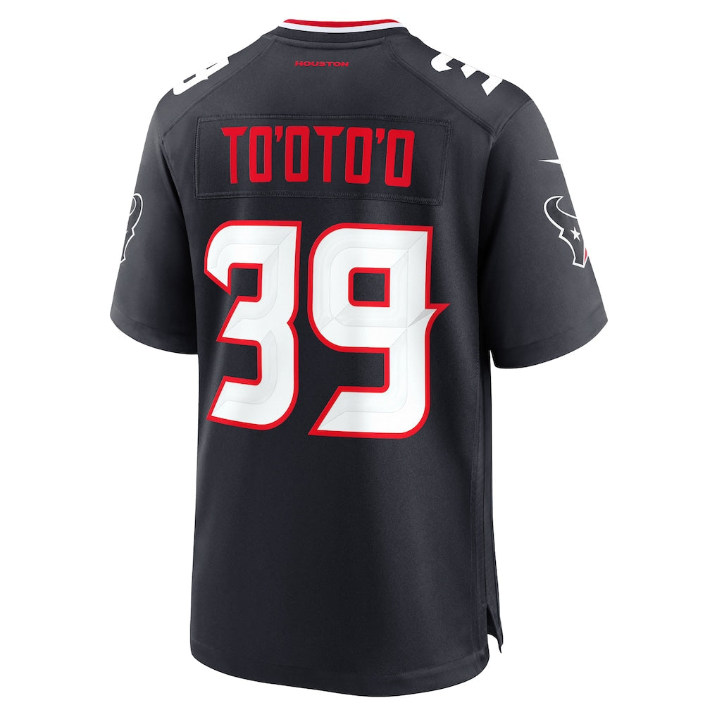 H.Texans #39 Henry To'oto'o Navy Team Game Jersey