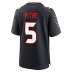 H.Texans #5 Jalen Pitre Navy Game Football Jersey Marou