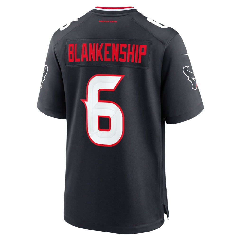H.Texans #6 Reed Blankenship Navy Team Game Jersey
