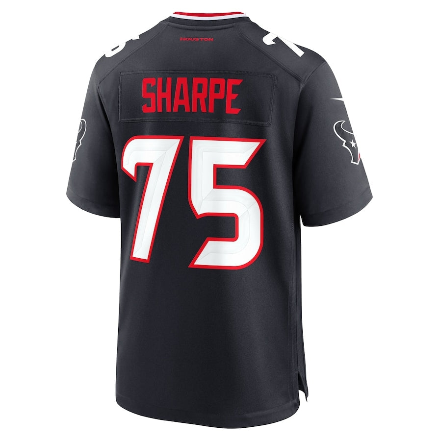 H.Texans #75 David Sharpe Team Game Jersey - Navy