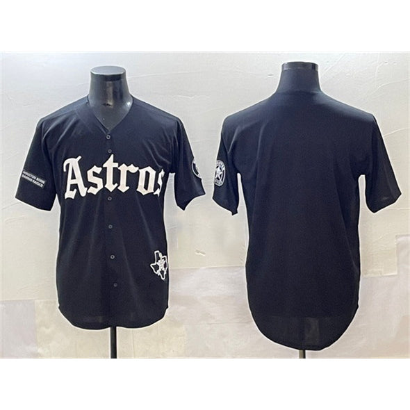 Houston Astros Blank Black Gothic 'Houston Born Barrio Raised' Limited Stitched Baseball Jersey