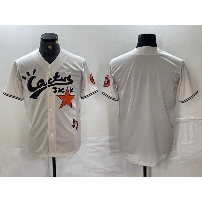 Houston Astros Blank Cream Cactus Jack Cool Baseball Jersey