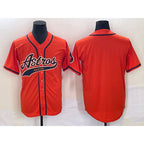 Houston Astros Blank Number Orange With Patch Cool Base Stitched Baseball Jersey