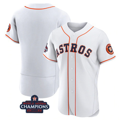 Houston Astros Blank White 2022 World Series Champions Flex Base Stitched Baseball Jersey