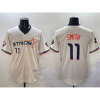 Houston Astros #11 Cam Smith Cream 2025 City Connect With Texas Patch Limited Stitched Baseball Jersey