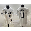 Houston Astros #11 Cam Smith White Gothic 'Houston Born Barrio Raised' Limited Stitched Baseball Jersey