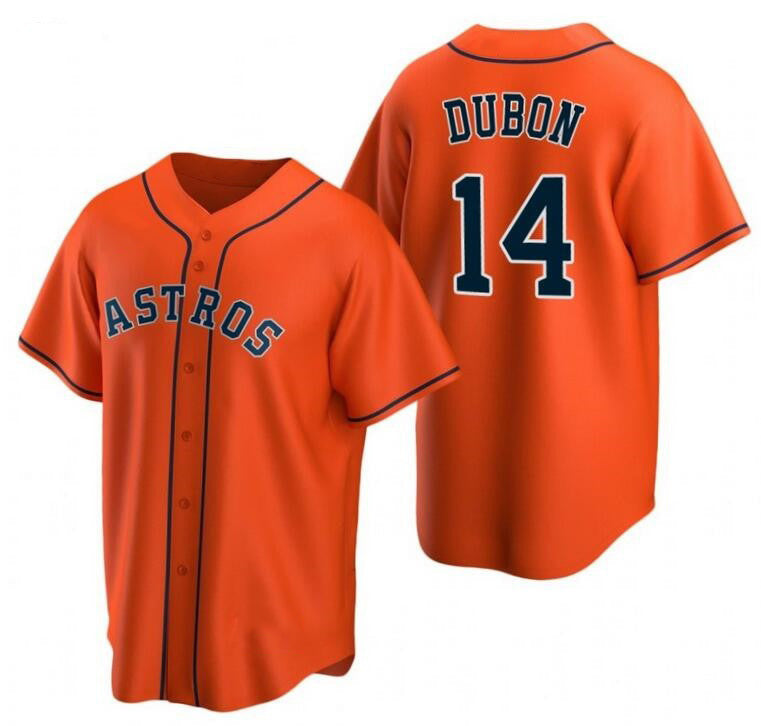 Houston Astros #14 Mauricio Dubón Orange Cool Base Stitched Baseball Jersey