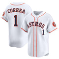 Houston Astros #1 Carlos Correa White Home Limited Player Baseball Jersey