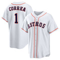 Houston Astros #1 Carlos Correa White Home Replica Baseball Jersey