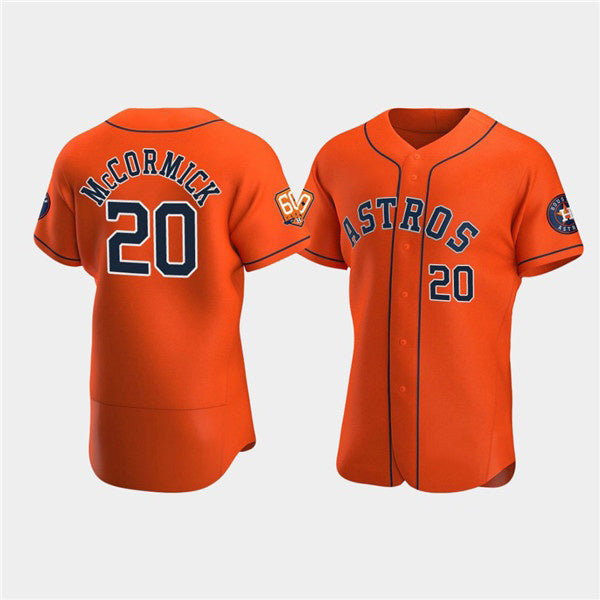 Houston Astros #20 Chas McCormick Orange 60th Anniversary Flex Base Stitched Baseball Jersey