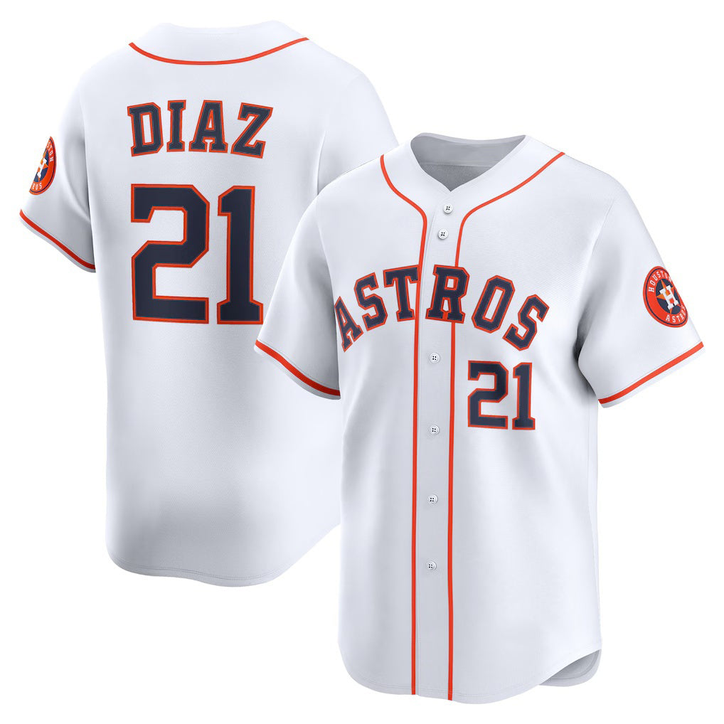Houston Astros #21 Yainer Diaz White Home Limited Player Baseball Jersey