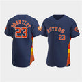 Houston Astros #23 Michael Brantley Navy 60th Anniversary Flex Base Stitched Baseball Jersey