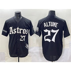 Houston Astros #27 Jose Altuve Black Gothic 'Houston Born Barrio Raised' Limited Stitched Baseball Jersey