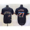 Houston Astros #27 Jose Altuve Black Mexico With World Serise Champions Patch Cool Base Stitched Baseball Jersey
