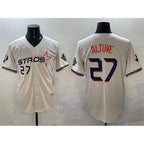 Houston Astros #27 Jose Altuve Cream 2025 City Connect With Texas Patch Limited Stitched Baseball Jersey