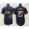 Houston Astros #27 Jose Altuve Number Mexico Black Cool Base Stitched Baseball Jersey