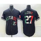 Houston Astros #27 Jose Altuve Number Mexico Black Cool Base Stitched Baseball Jersey