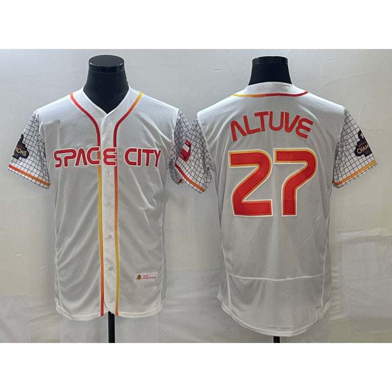 Houston Astros #27 Jose Altuve Number White 2023 City Connect Flex Base Stitched Baseball Jersey