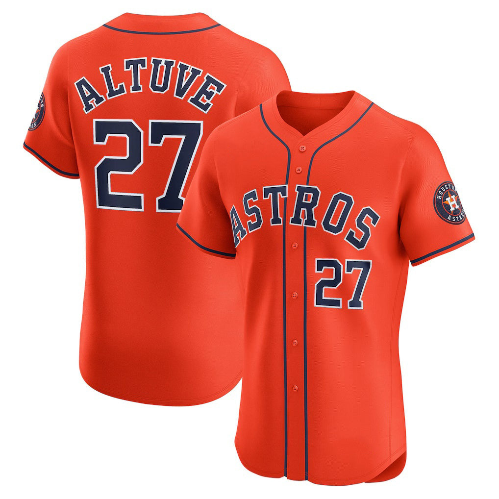 Houston Astros #27 Jose Altuve Orange Alternate Elite Player Baseball Jersey