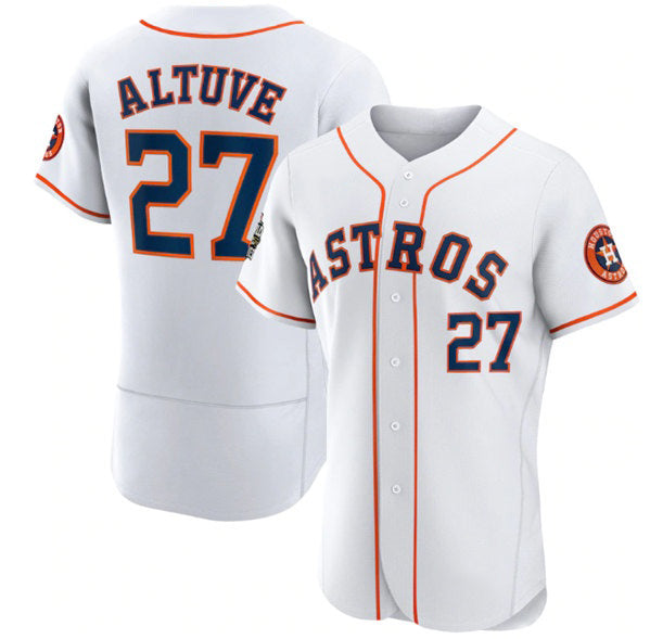 Houston Astros #27 Jose Altuve White 2022 World Series Flex Base Stitched Baseball Jersey