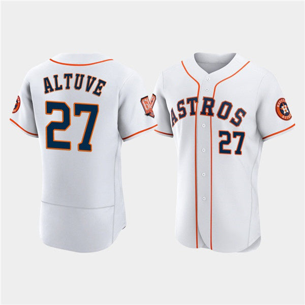 Houston Astros #27 Jose Altuve White 60th Anniversary Flex Base Stitched Baseball Jersey