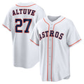 Houston Astros #27 Jose Altuve White Home Replica Player Name Baseball Jersey
