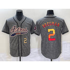 Houston Astros #2 Alex Bregman Number Grey Gridiron Cool Base Stitched Baseball Jersey