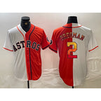 Houston Astros #2 Alex Bregman White Orange Split Stitched Baseball Jersey