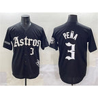 Houston Astros #3 Jeremy Pena Black Gothic 'Houston Born Barrio Raised' Limited Stitched Baseball Jersey