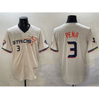 Houston Astros #3 Jeremy Pena Cream 2025 City Connect With Texas Patch Limited Stitched Baseball Jersey