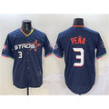 Houston Astros #3 Jeremy Pena Navy 2025 City Connect With Texas Patch Limited Stitched Baseball Jersey