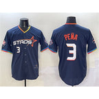 Houston Astros #3 Jeremy Pena Navy 2025 City Connect With Texas Patch Limited Stitched Baseball Jersey