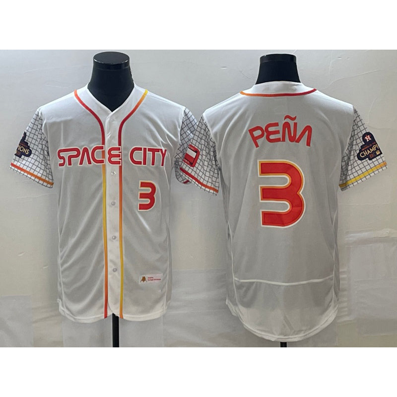 Houston Astros #3 Jeremy Pena Number White 2023 City Connect Flex Base Stitched Baseball Jersey