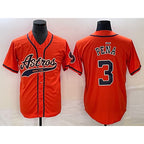 Houston Astros #3 Jeremy Pena Orange With Patch Cool Base Stitched Baseball Jersey
