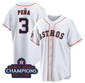 Houston Astros #3 Jeremy Pena White 2022 World Series Champions Cool Base Stitched Baseball Jersey