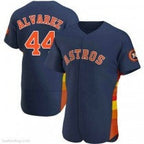 Houston Astros #44 Yordan Alvarez Authentic Navy Alternate Baseball Jersey