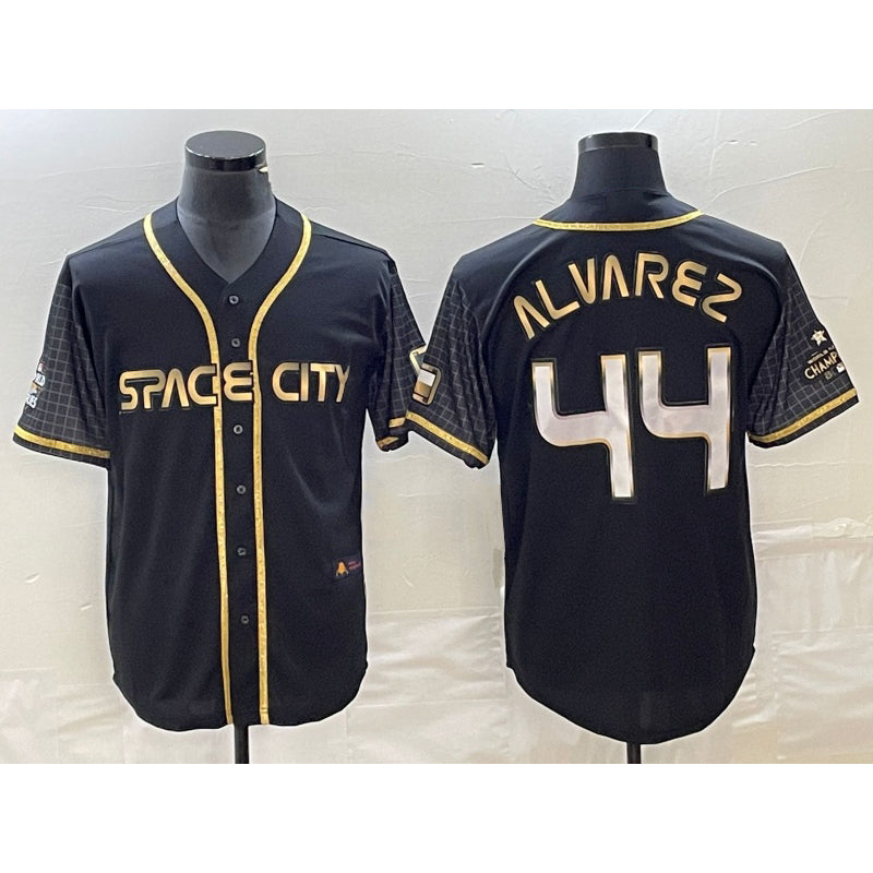 Houston Astros #44 Yordan Alvarez Black City Connect Cool Base Stitched Baseball Jersey