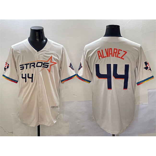 Houston Astros #44 Yordan Alvarez Cream 2025 City Connect With Texas Patch Limited Stitched Baseball Jersey
