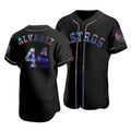 Houston Astros #44 Yordan Alvarez Iridescent Holographic Collection Baseball Jersey