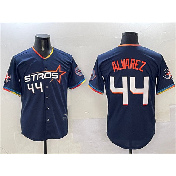 Houston Astros #44 Yordan Alvarez Navy 2025 City Connect With Texas Patch Limited Stitched Baseball Jersey