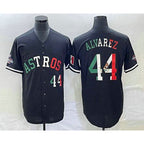 Houston Astros #44 Yordan Alvarez Number Mexico Black Cool Base Stitched Baseball Jersey