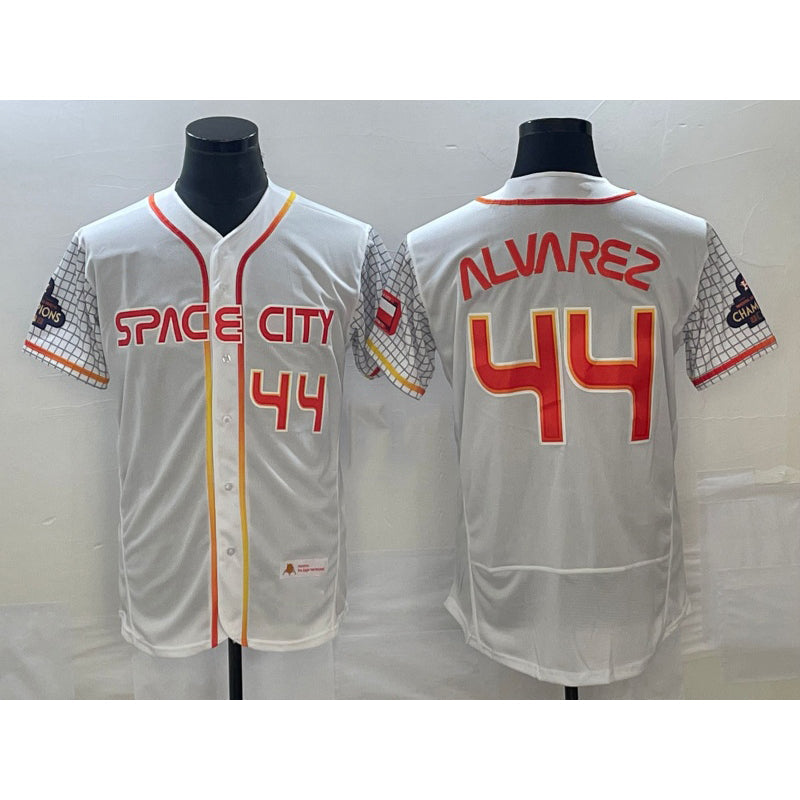 Houston Astros #44 Yordan Alvarez Number White 2023 City Connect Flex Base Stitched Baseball Jersey