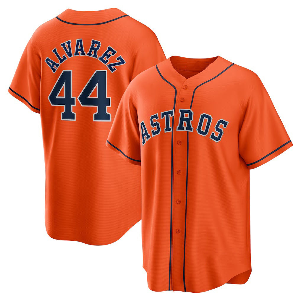 Houston Astros #44 Yordan Álvarez Orange Alternate Replica Player Baseball Jersey